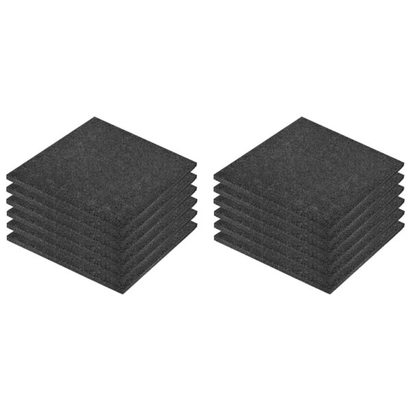 vidaXL Fall Protection Tiles 12 pcs Rubber 50x50x3 cm Black - Image 2