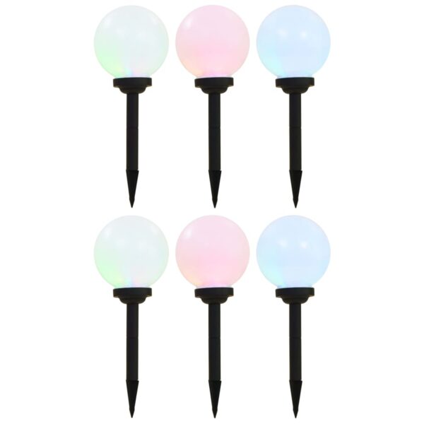 vidaXL Outdoor Solar Lamps 6 pcs LED Spherical 20 cm RGB - Image 1