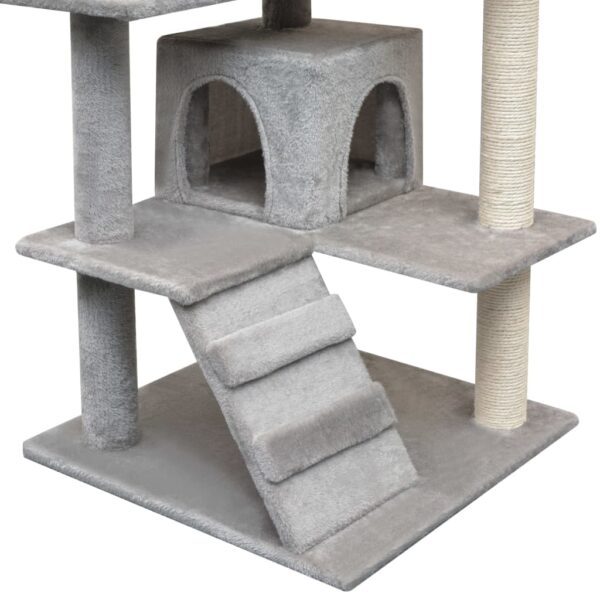 vidaXL Cat Tree with Sisal Scratching Posts 125 cm Grey - Image 4