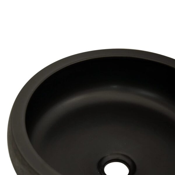 vidaXL Countertop Basin Black and Brown Round Φ41x14 cm Ceramic - Image 5