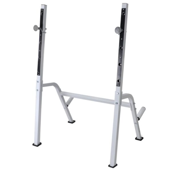 vidaXL Workout Bench with Weight Rack Barbell and Dumbbell Set 60.5kg - Image 7