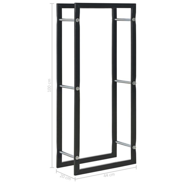 vidaXL Firewood Rack Black 44x20x100 cm Steel - Image 6
