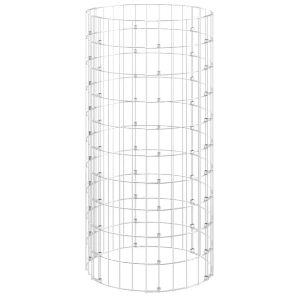 vidaXL Circular Gabion Pole Galvanised Steel Ø50x100 cm - Image 3