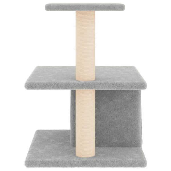 vidaXL Cat Tree with Sisal Scratching Posts Light Grey 48 cm - Image 4