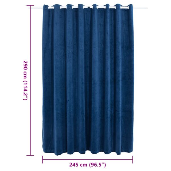vidaXL Blackout Curtain with Metal Rings Velvet Dark Blue 290x245 cm - Image 7