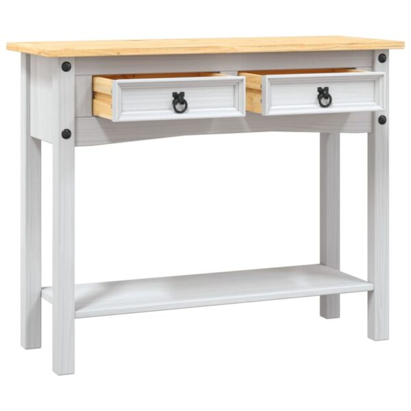vidaXL Console Table Mexican Pine Corona Range White 90x34.5x73 cm - Image 6
