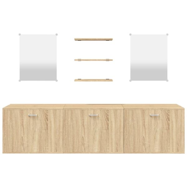 vidaXL 6 Piece Bathroom Furniture Set Oak Engineered Wood - Image 4