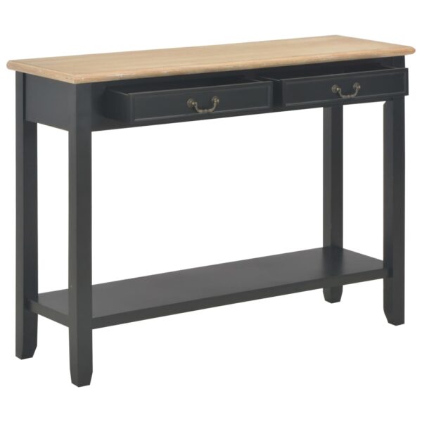 vidaXL Console Table Black 110x35x80 cm Wood - Image 2