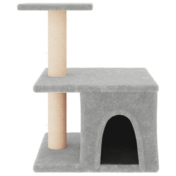 vidaXL Cat Tree with Sisal Scratching Posts Light Grey 48 cm - Image 3