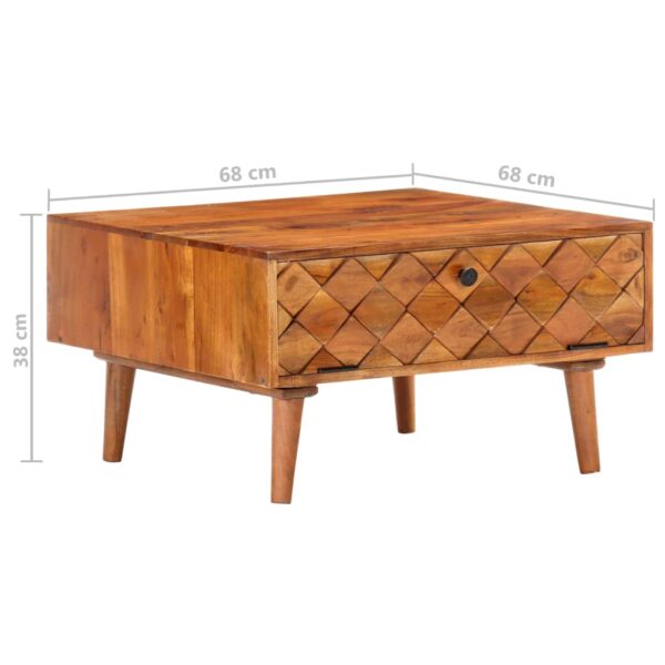vidaXL Coffee Table 68x68x38 cm Solid Acacia Wood - Image 7