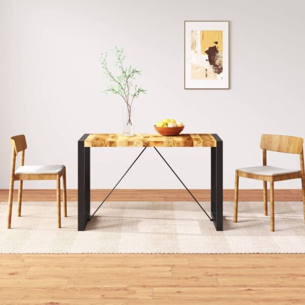 vidaXL Dining Table Solid Rough Mango Wood 120 cm - Image 1