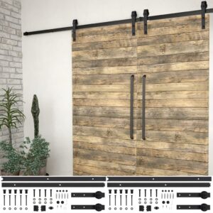 vidaXL Sliding Door Hardware Kits 2 pcs 200 cm Steel Black