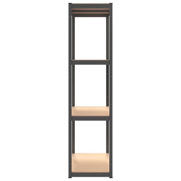 vidaXL 4-Layer Shelves 2 pcs Anthracite Steel and Engineered Wood - Image 6