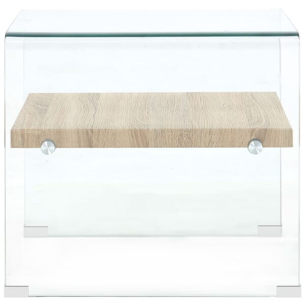 vidaXL Coffee Table Clear 50x50x45 cm Tempered Glass - Image 4