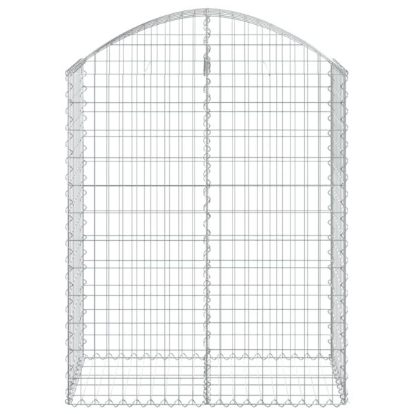 vidaXL Arched Gabion Basket 100x50x120/140 cm Galvanised Iron - Image 3