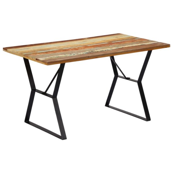 vidaXL Dining Table 140x80x76 cm Solid Reclaimed Wood - Image 12