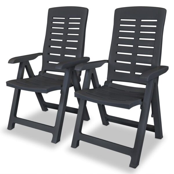 vidaXL 3 Piece Bistro Set Plastic Anthracite - Image 4