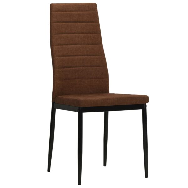 vidaXL Dining Chairs 2 pcs Brown Fabric - Image 2