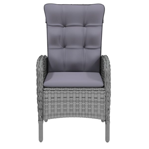 vidaXL 7 Piece Garden Dining Set Poly Rattan Grey - Image 4