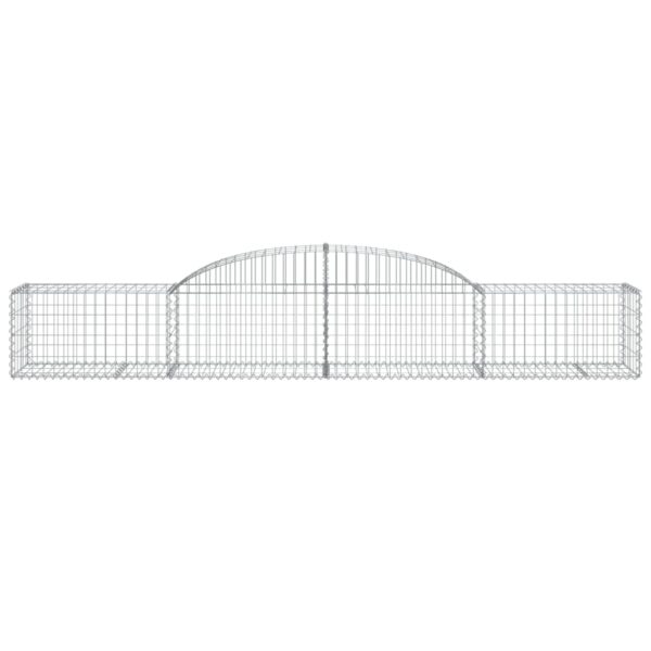 vidaXL Arched Gabion Basket 300x50x40/60 cm Galvanised Iron - Image 3