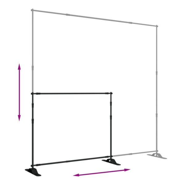 vidaXL Backdrop Stand Black 254x243 cm Steel - Image 6