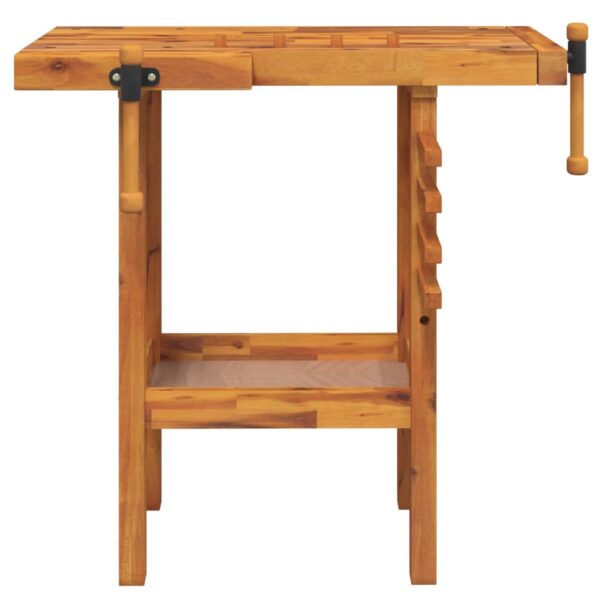 vidaXL Workbench with Vices 92x48x83 cm Solid Wood Acacia - Image 3