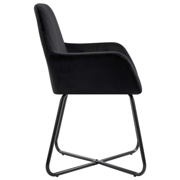 vidaXL Dining Chairs 2 pcs Black Velvet - Image 4