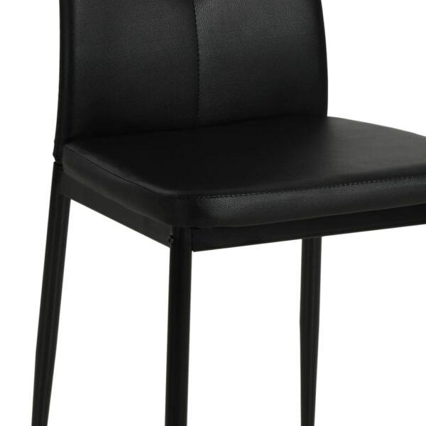 vidaXL Dining Chairs 2 pcs Black Faux Leather - Image 6