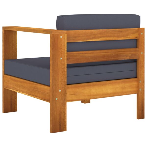 vidaXL 10 Piece Garden Lounge Set with Dark Grey Cushions Acacia Wood - Image 5
