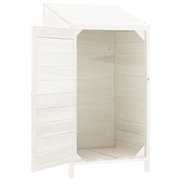 vidaXL Garden Shed White 55x52x112 cm Solid Wood Fir - Image 4