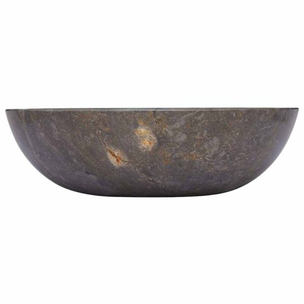 vidaXL Sink Grey Ø40x12 cm Marble - Image 4