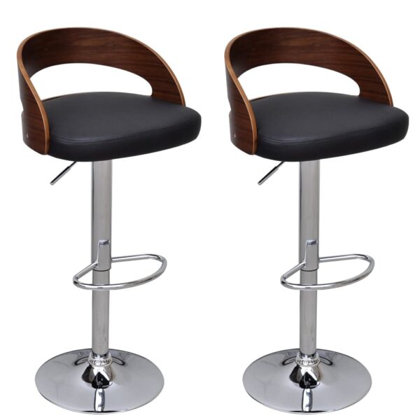 vidaXL Bar Stools 2 pcs Bent Wood - Image 1