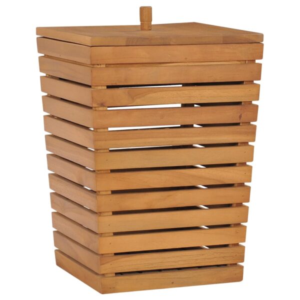 vidaXL Laundry Basket 30x30x45 cm Solid Teak Wood - Image 1