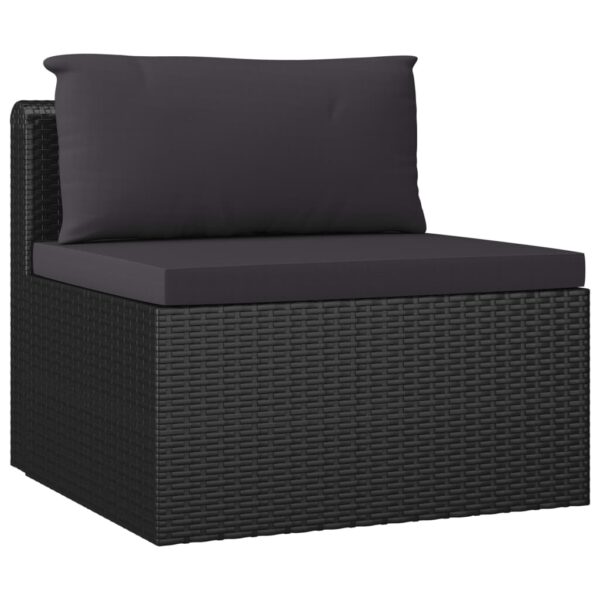 vidaXL 10 Piece Garden Lounge Set with Cushions Poly Rattan Black - Image 4