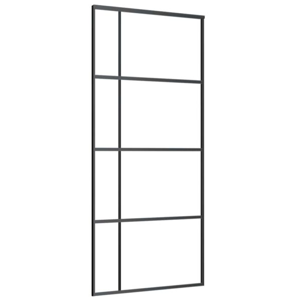 vidaXL Sliding Door ESG Glass and Aluminium 90x205 cm Black - Image 2