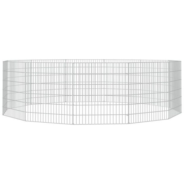 vidaXL Free Range Animal Enclosure 12-Panel 54x60 cm Galvanised Iron - Image 4