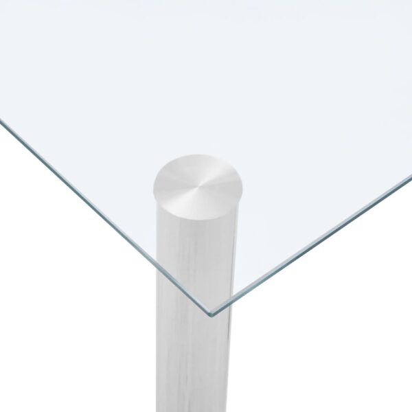 vidaXL Dining Table Transparent 120x60x75 cm Tempered Glass - Image 4