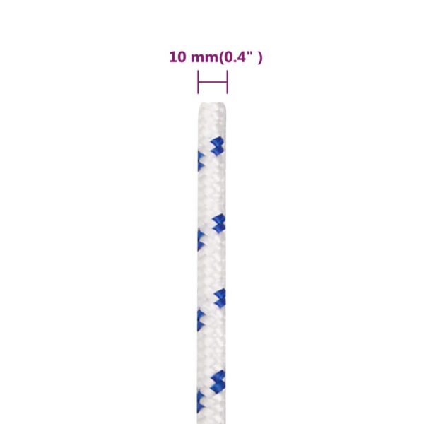 vidaXL Boat Rope White 10 mm 100 m Polypropylene - Image 6