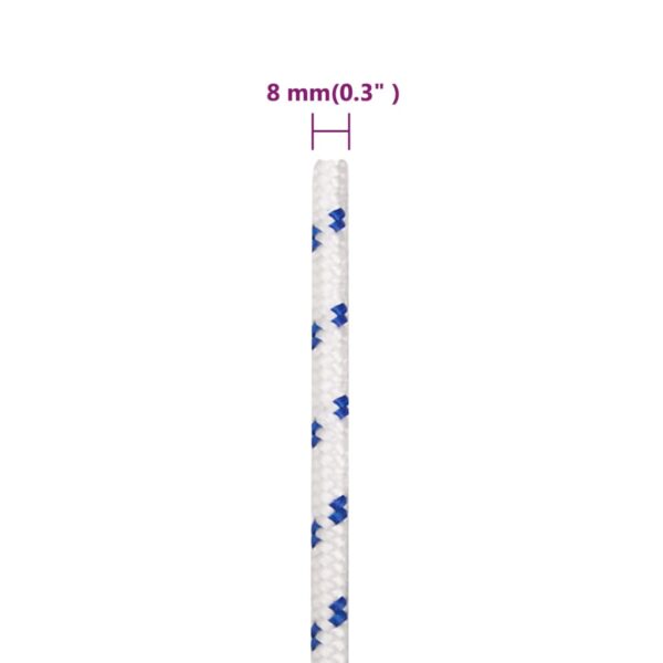 vidaXL Boat Rope White 8 mm 25 m Polypropylene - Image 6