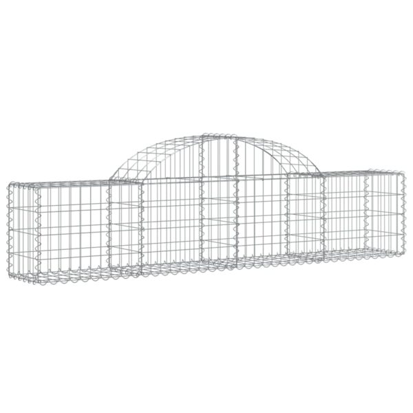 vidaXL Arched Gabion Basket 200x30x40/60 cm Galvanised Iron - Image 2