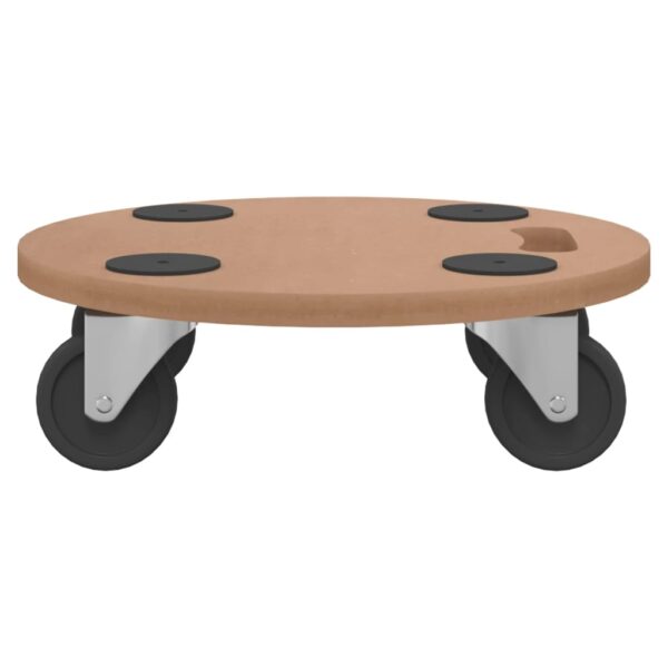 vidaXL Dolly Trolleys 6 pcs Round Engineered Wood - Image 5