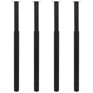 vidaXL Telescopic Table Legs 4 pcs Black 710 mm-1100 mm