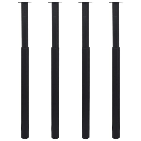 vidaXL Telescopic Table Legs 4 pcs Black 710 mm-1100 mm - Image 1