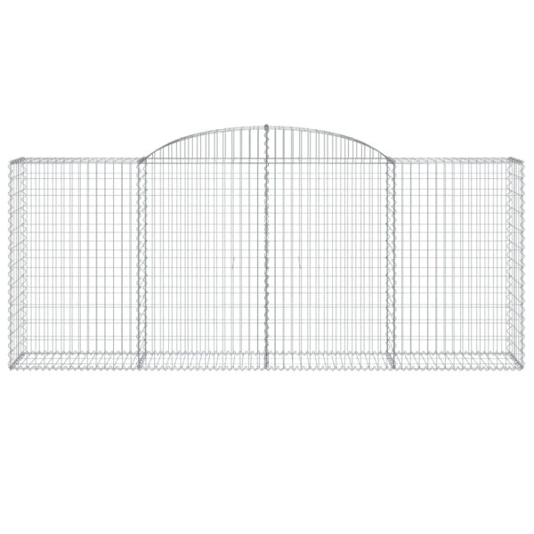 vidaXL Arched Gabion Basket 300x50x120/140 cm Galvanised Iron - Image 3