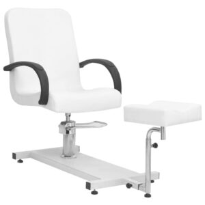 vidaXL Massage Chair with Footrest White 127x60x98 cm Faux Leather