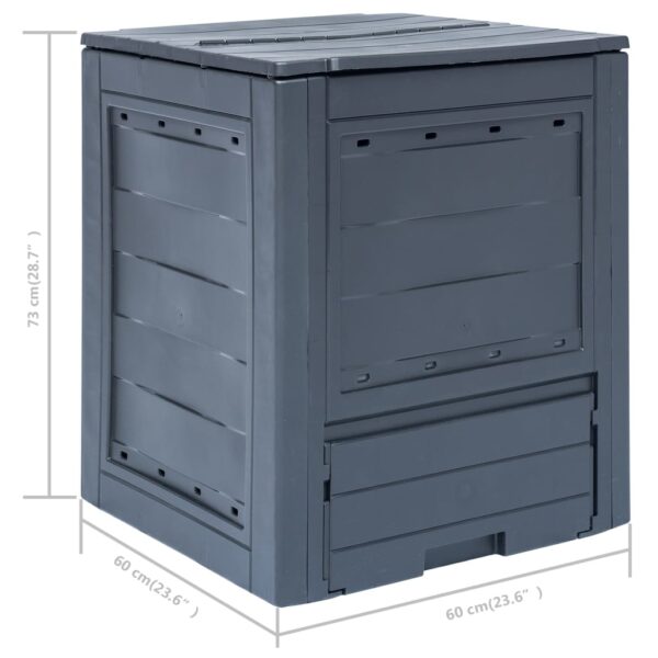 vidaXL Garden Composters 2 pcs Grey 60x60x73 cm 520 L - Image 7