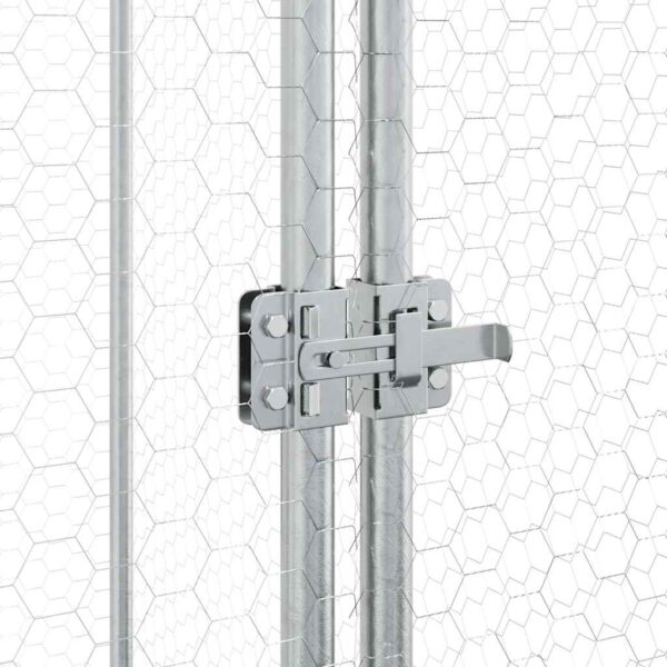 vidaXL Chicken Cage Silver 400x100x190 cm Galvanised Steel - Image 8
