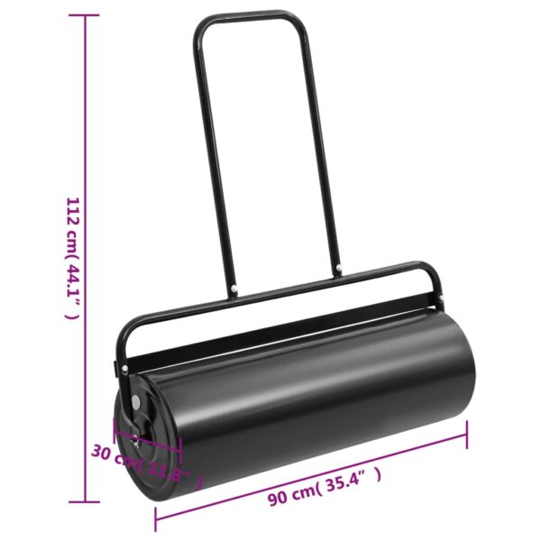 vidaXL Garden Lawn Roller Push Black 63 L Iron and Steel - Image 5