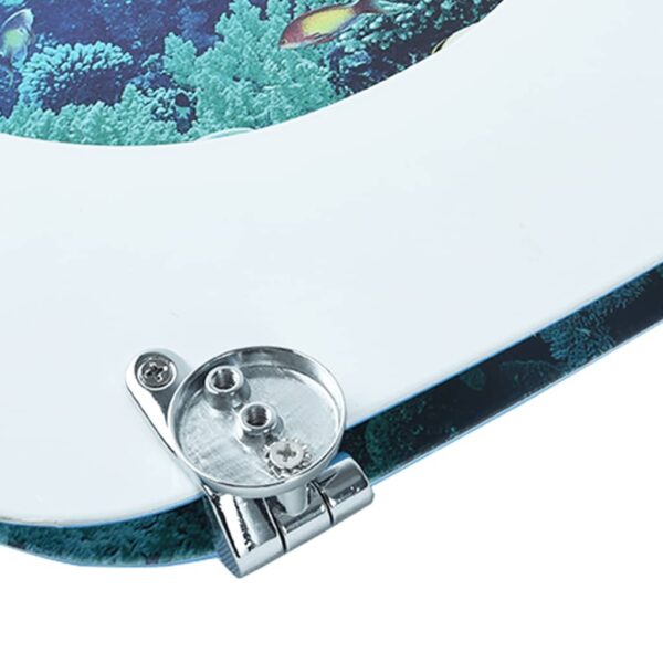 vidaXL WC Toilet Seat with Lid MDF Deep Sea Design - Image 9