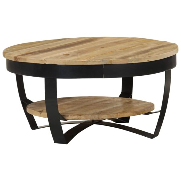vidaXL Coffee Table 65 cm Solid Rough Mango Wood - Image 1